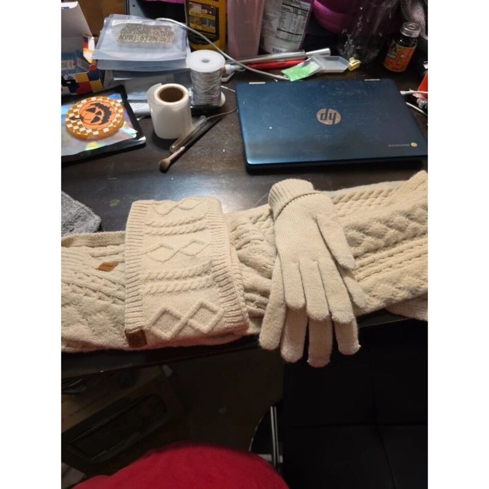 Scarf, headband, gloves bundle